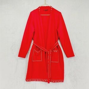 Inc studded cardigan sweater. Red. New with tags. Red